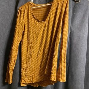 Medium American Eagle Striped Yellow Longsleeve
